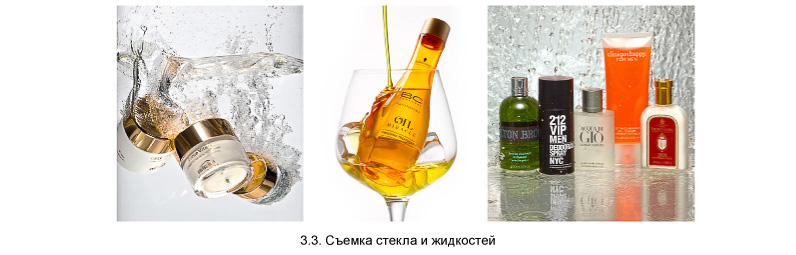 Фотосъёмка стекла и жидкостей